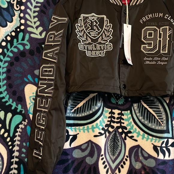 NWT Smoke Rose Red crop button down embroidered jacket - Picture 2 of 11